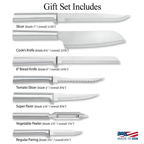 Rada S38 blades close-up highlights hollow-ground edges for sharpness.