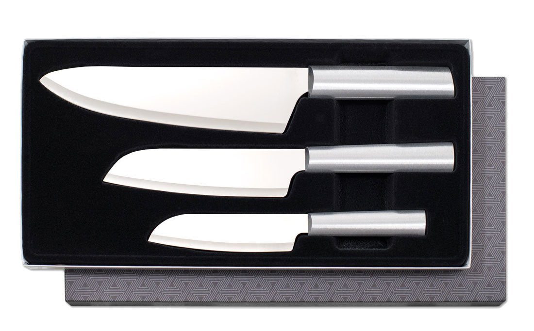 RADA S57 three-piece knife set with hollow-ground blades for precise slicing