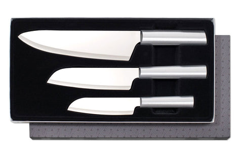 RADA S57 three-piece knife set with hollow-ground blades for precise slicing