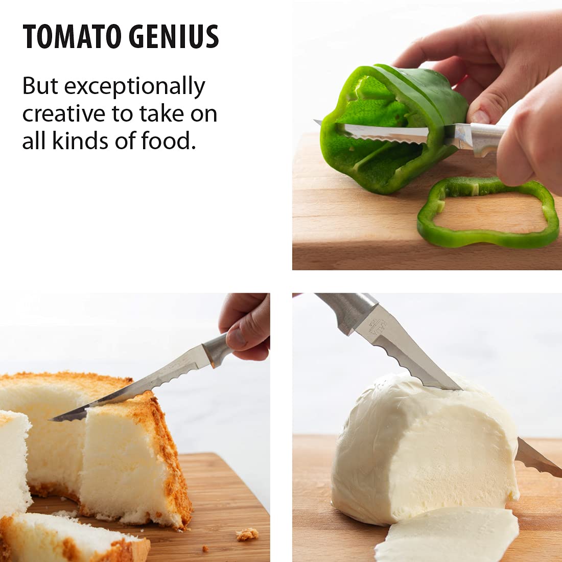 RADA Tomato Slicer Knife hollow-ground blade maintains sharpness for even slices