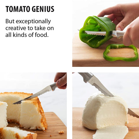 RADA Tomato Slicer Knife hollow-ground blade maintains sharpness for even slices