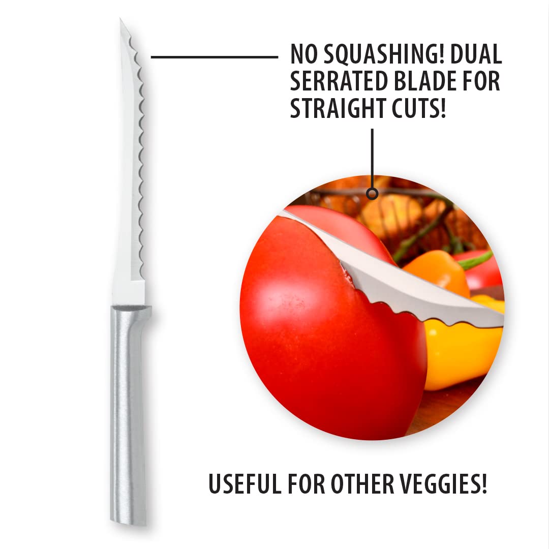 RADA Tomato Slicer Knife silver handle for a comfortable grip