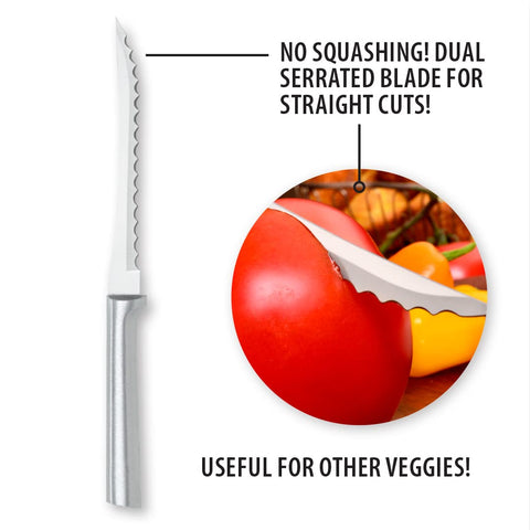 RADA Tomato Slicer Knife silver handle for a comfortable grip