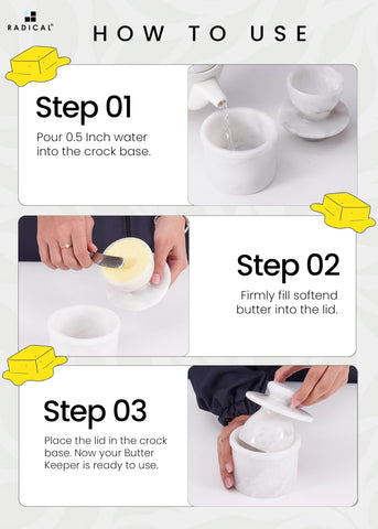 Radicaln marble butter keeper top view highlights design
