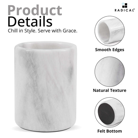 Radicaln marble wine chiller easy wipe-clean surface for quick cleanup.