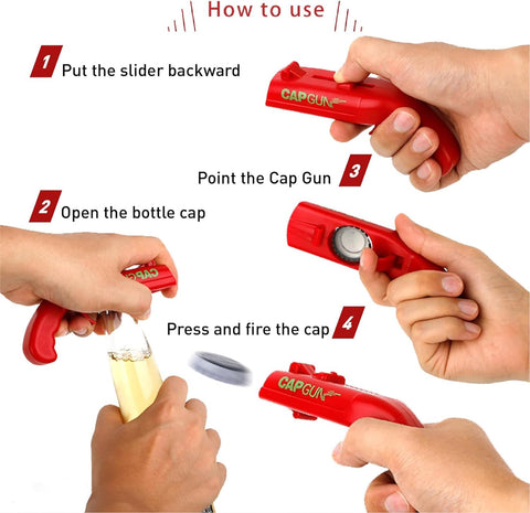 Radixium cap gun bottle opener in action demonstrating the spring mechanism