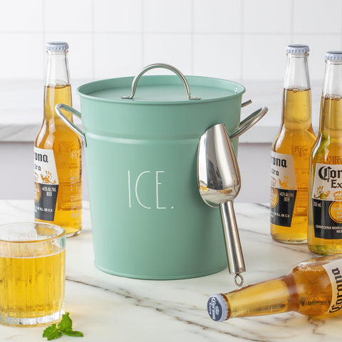 Rae Dunn ice bucket for bars and parties earns stylish, practical appeal.