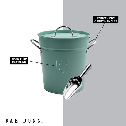 Rae Dunn ice bucket helps keep beverages chilled without clutter.