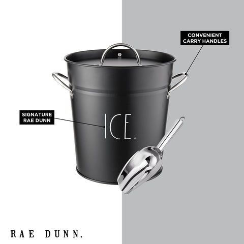 Outdoor party setup featuring Rae Dunn ice bucket