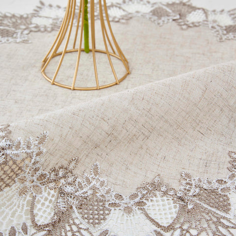 Raedan dresser scarf enhances sideboard styling with refined lace decor