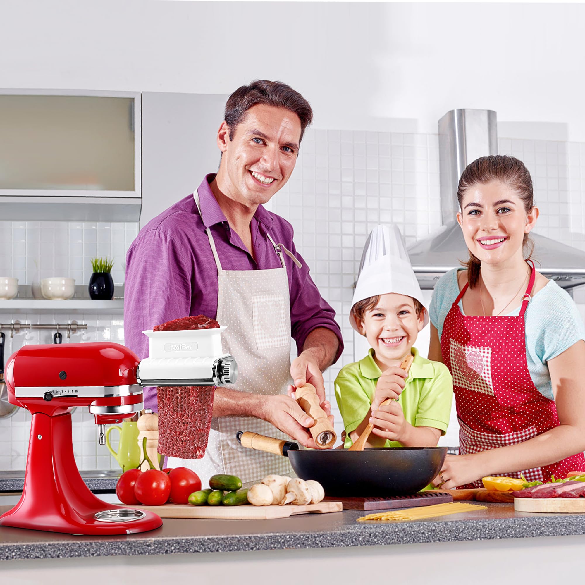 Compatible with KitchenAid stand mixers and Cuisinart SM-50.