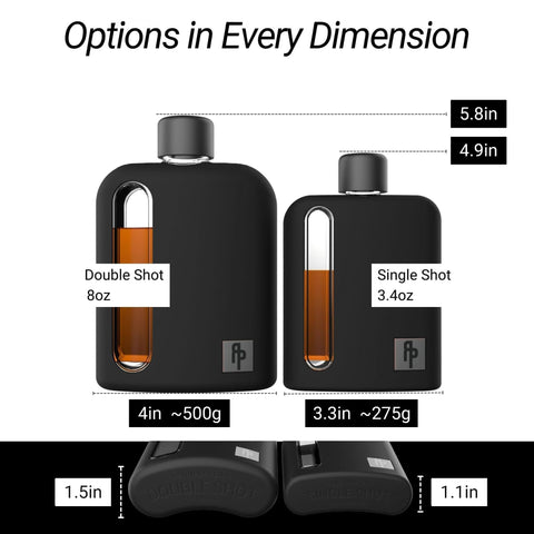 Clear pour window on Ragproper flask helps prevent overfilling