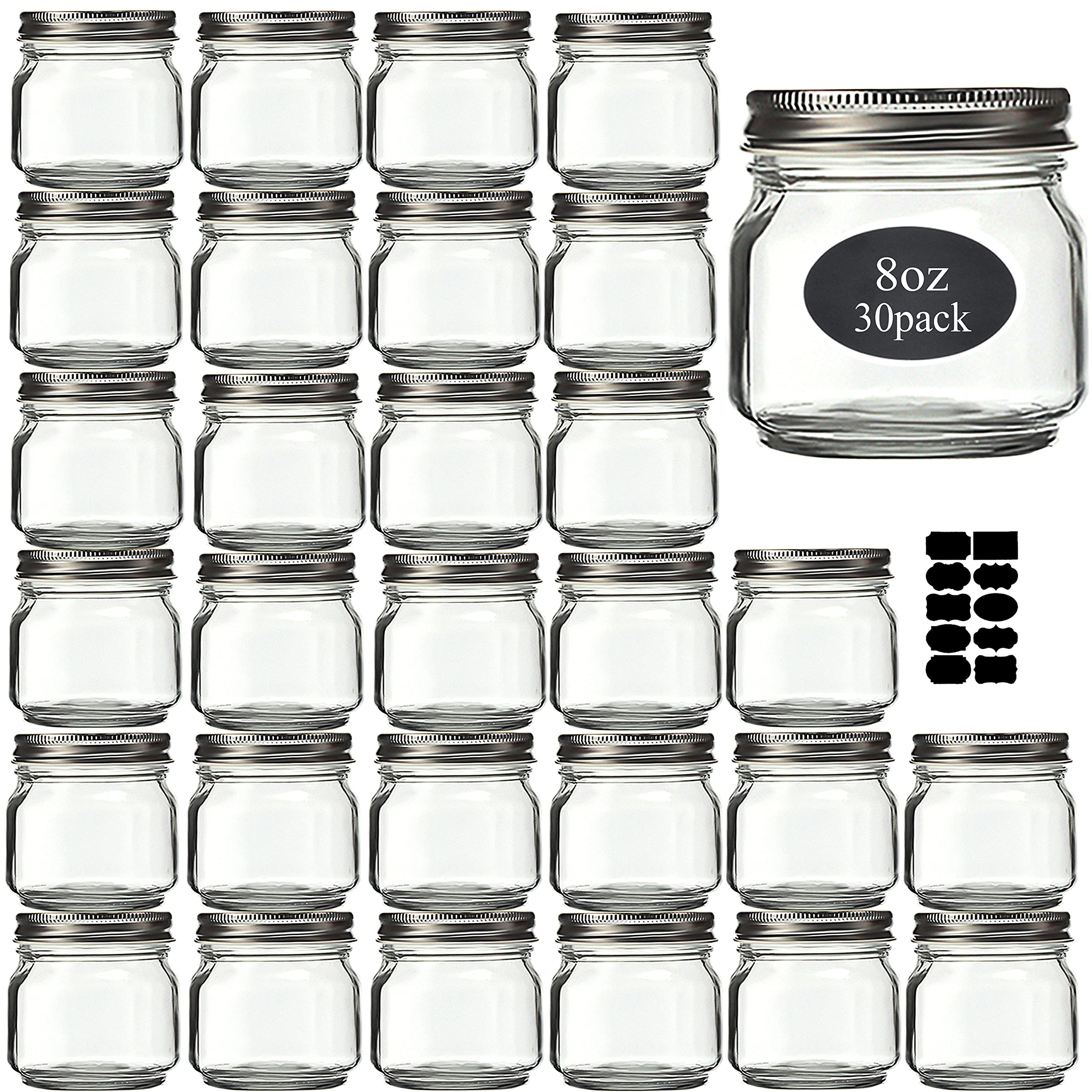 Rainforce 8 oz mason jar with silver lid for airtight storage and easy labeling