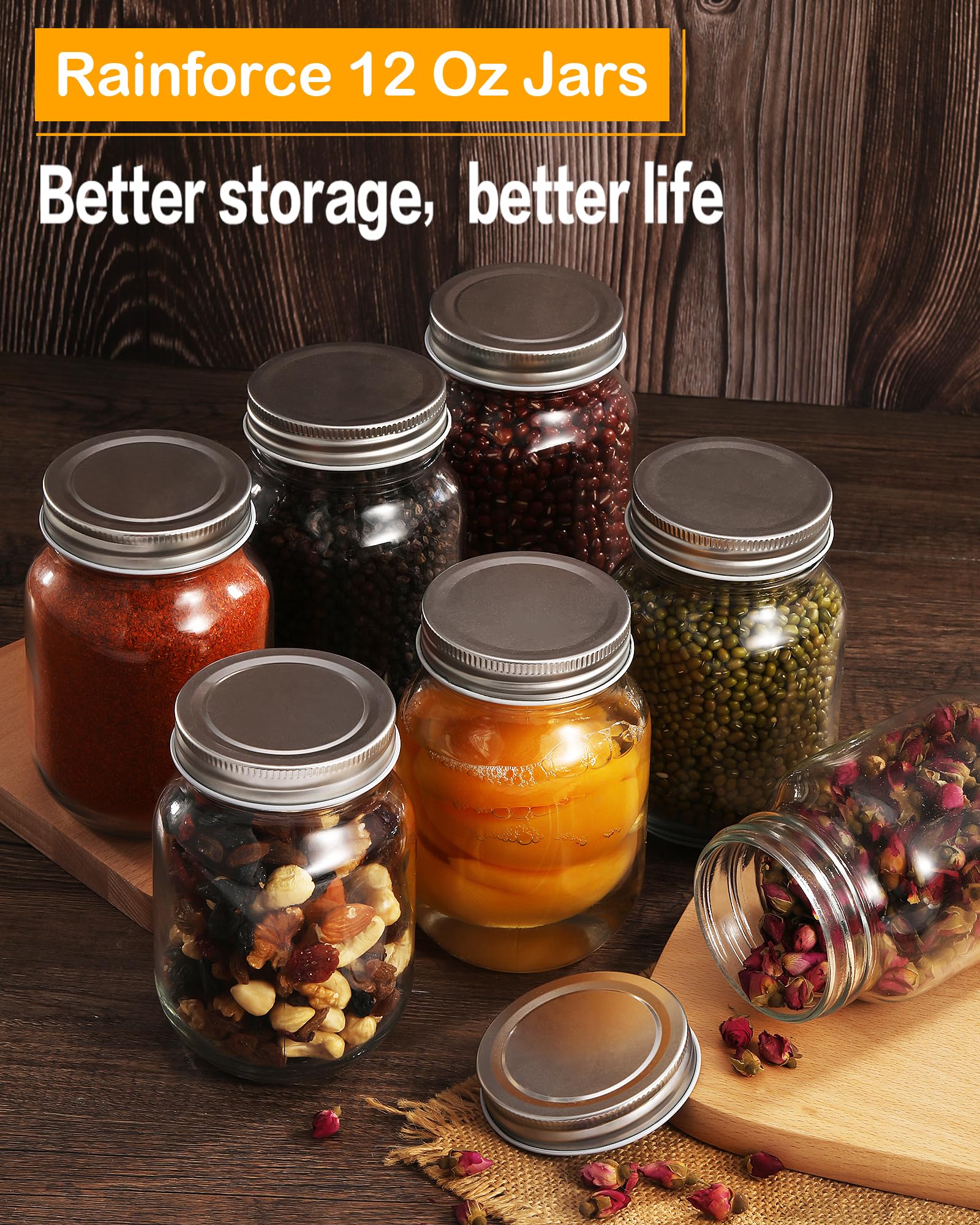 Rainforce airtight metal screw-on lid keeps contents fresh and secure.
