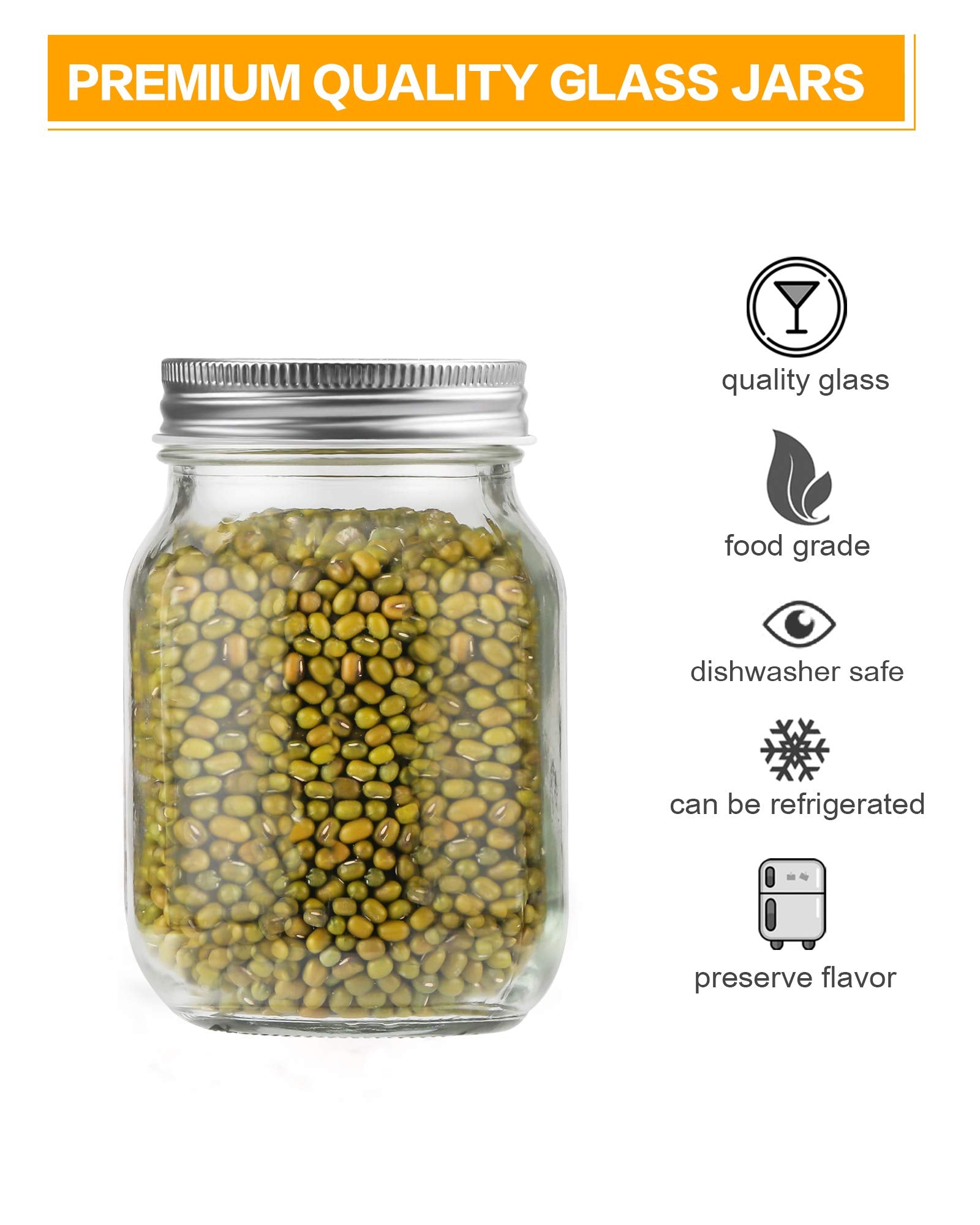 Rainforce airtight screw-on lid regular mouth demonstrates secure storage for dry goods