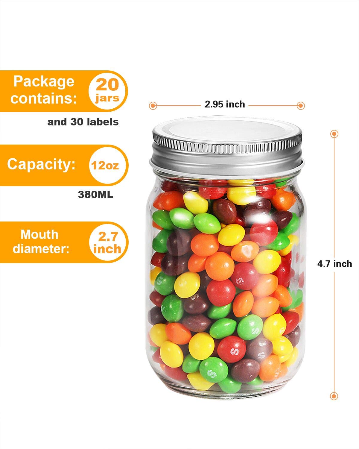 Rainforce clear crystal design jars showcase contents at a glance.