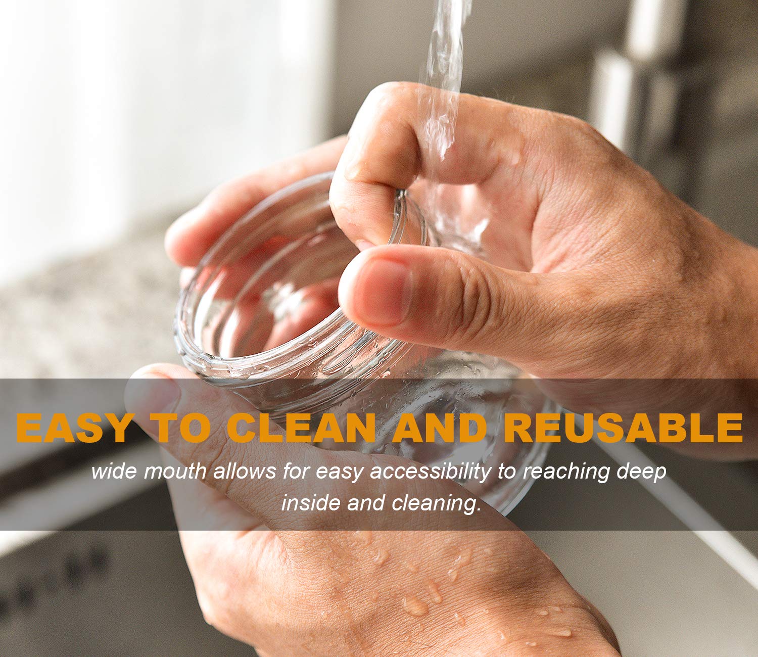 Rainforce dishwasher-safe mason jars ready for quick cleanup after use.