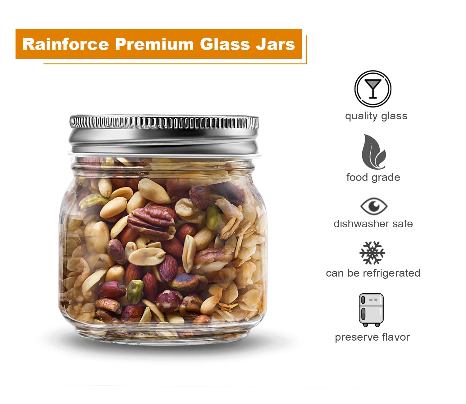 Rainforce jar labels 30-pack to help organize jams, spices, and gifts