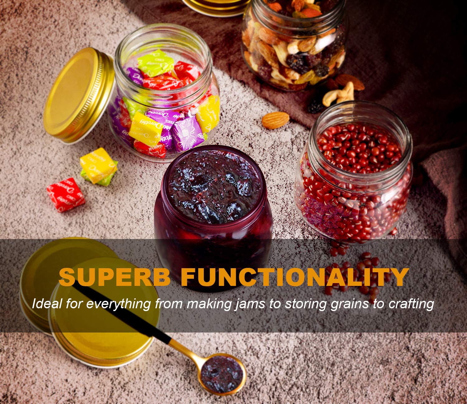 Rainforce jars used for pickles and jams with reliable airtight seals.