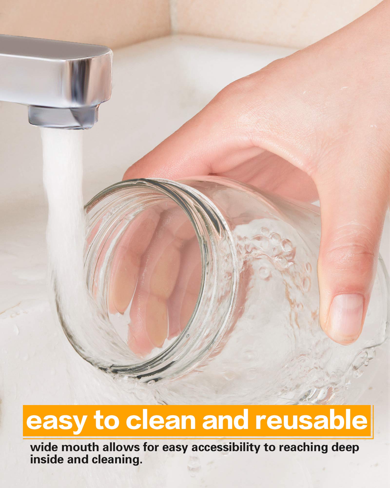 Rainforce regular-mouth opening enables easy filling and thorough cleaning after use