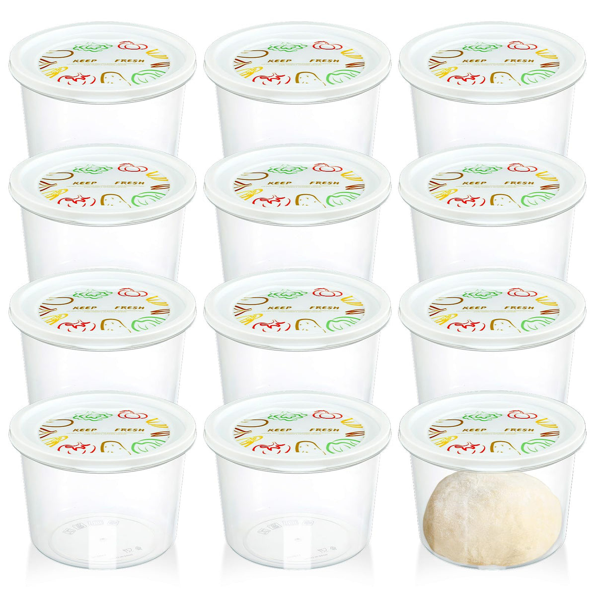 Rainmae 12-piece pizza dough proofing boxes keep dough separate for even fermentation.