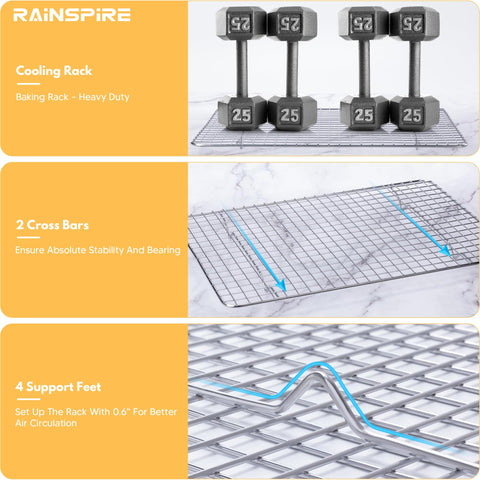 Rainspire dishwasher-safe rack cleans easily after busy bake days.