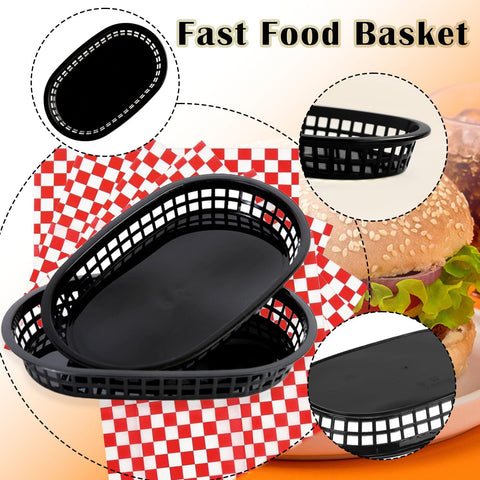 Ralahbeifm basket dimensions 10.5 x 7 x 1.5 inches for burgers and snacks.