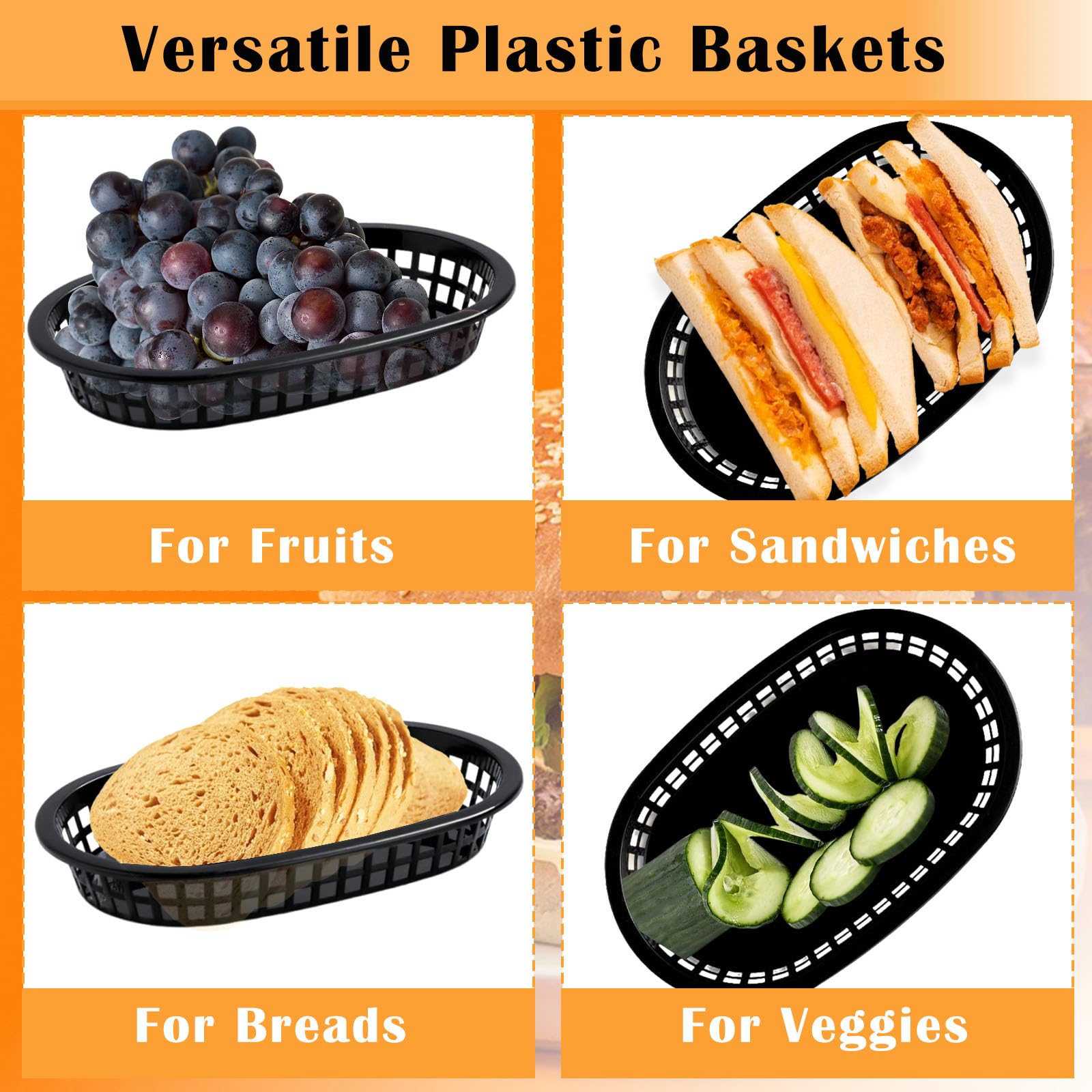 Ralahbeifm 12-inch liner length fits the baskets for extended serving.