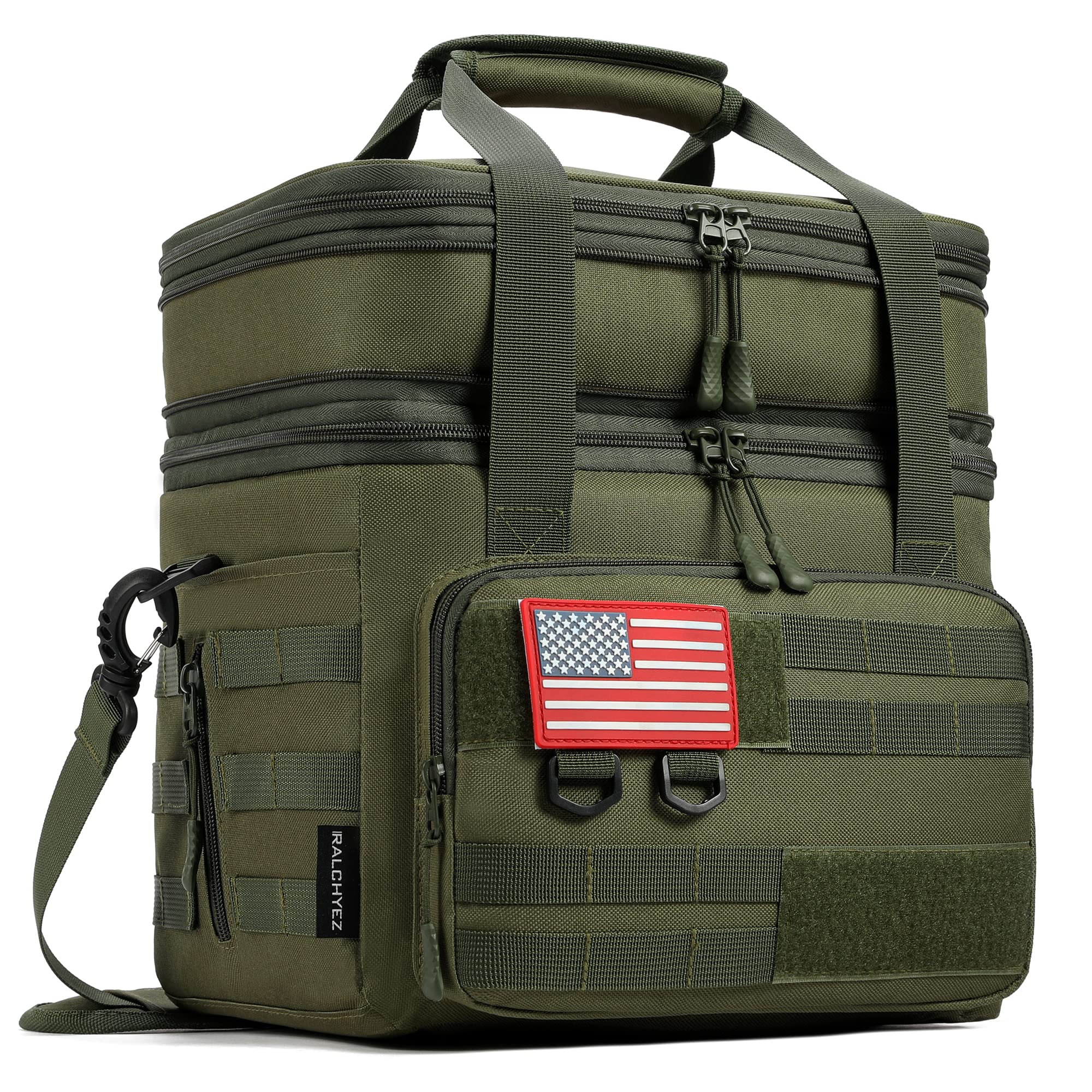 RalChyez Tactical Lunch Bag dual-deck insulation keeps meals organized for day-long outings.