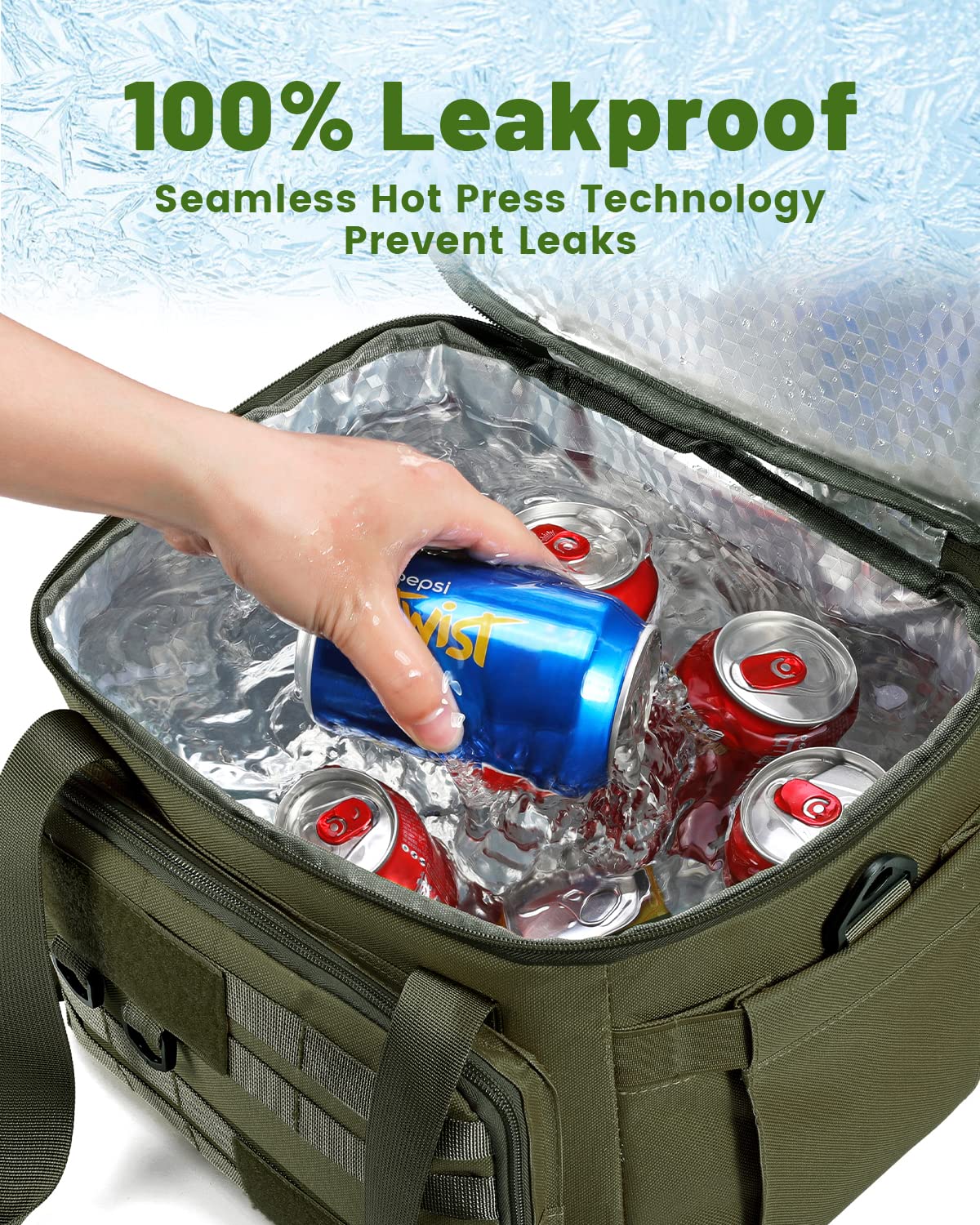 600D water-resistant Oxford shell protects contents during outdoor use.
