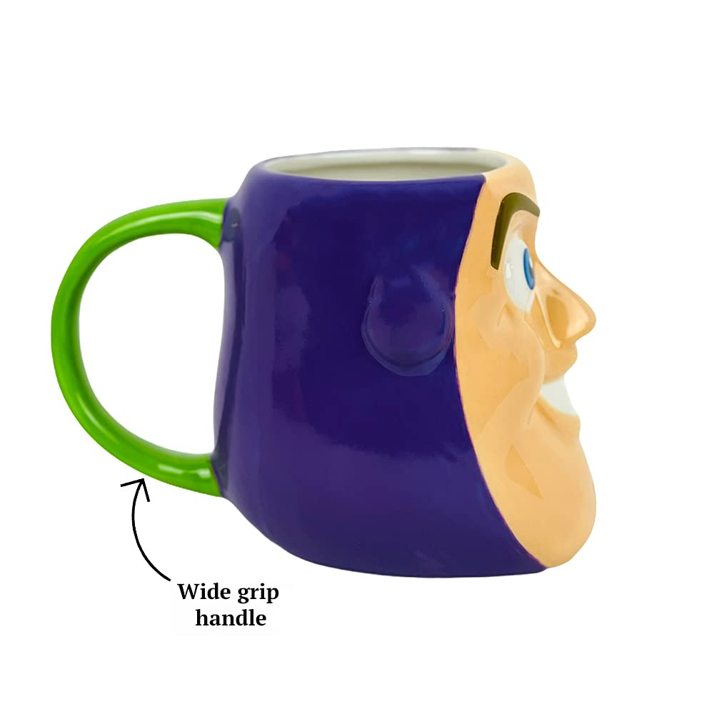 RALME Buzz Lightyear mug close up showing 3D ceramic detail.