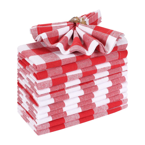 Ramanta Home gingham check napkins 18x18 inches for elegant dining.