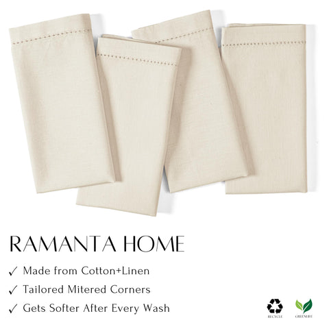 Ramanta Home napkins 12-piece set offers generous coverage for family meals.