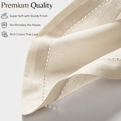 Ramanta Home napkins texture close-up reveals natural flax-cotton weave.
