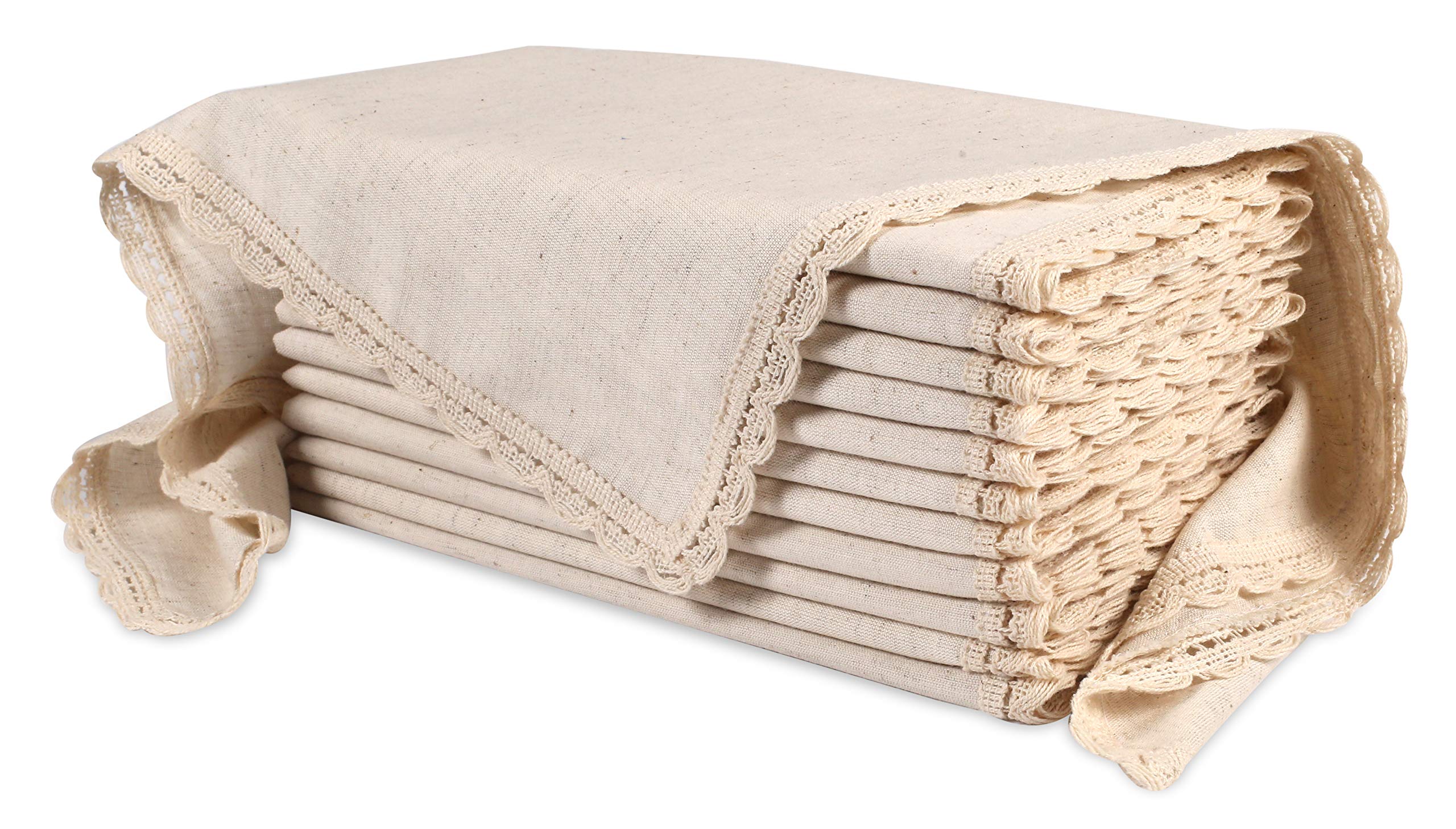Ramanta Home natural coth dinner napkins folded for a chic table setting, highlighting quality fabric