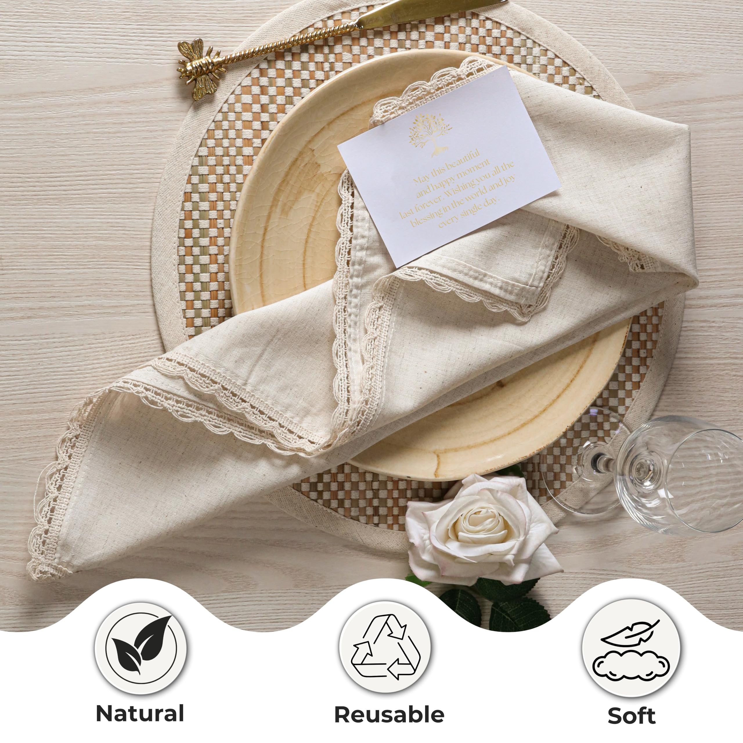 Ramanta Home table setting with napkins enhances formal dining ambiance