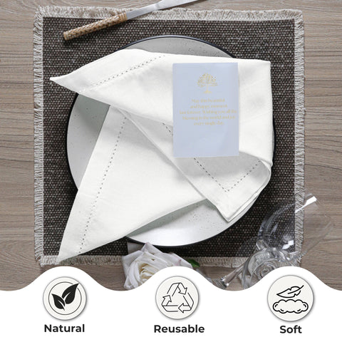 Ramanta Home white dining napkins deliver a clean, timeless look