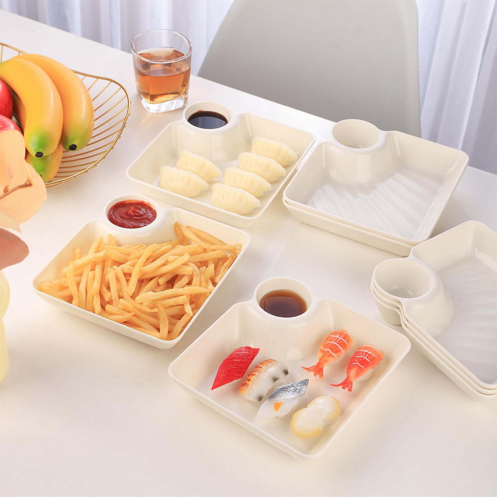 RAMFIYN dishwasher-safe plastic plates for quick cleanup after gatherings.