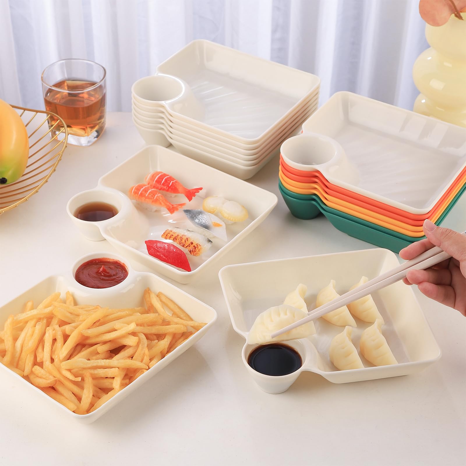 RAMFIYN reusable dishware highlights eco-friendly, dishwasher-safe design choices.