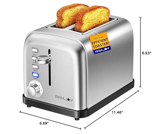 RAMJOY Toaster non-slip base ensures stable placement during toasting.