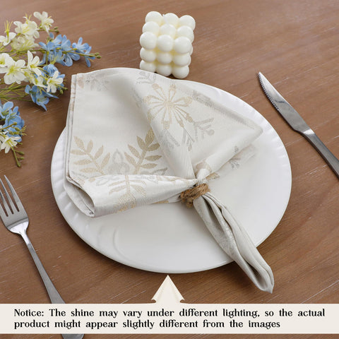 Randall snowflake napkins 19x19 inches provide generous coverage for holiday meals.