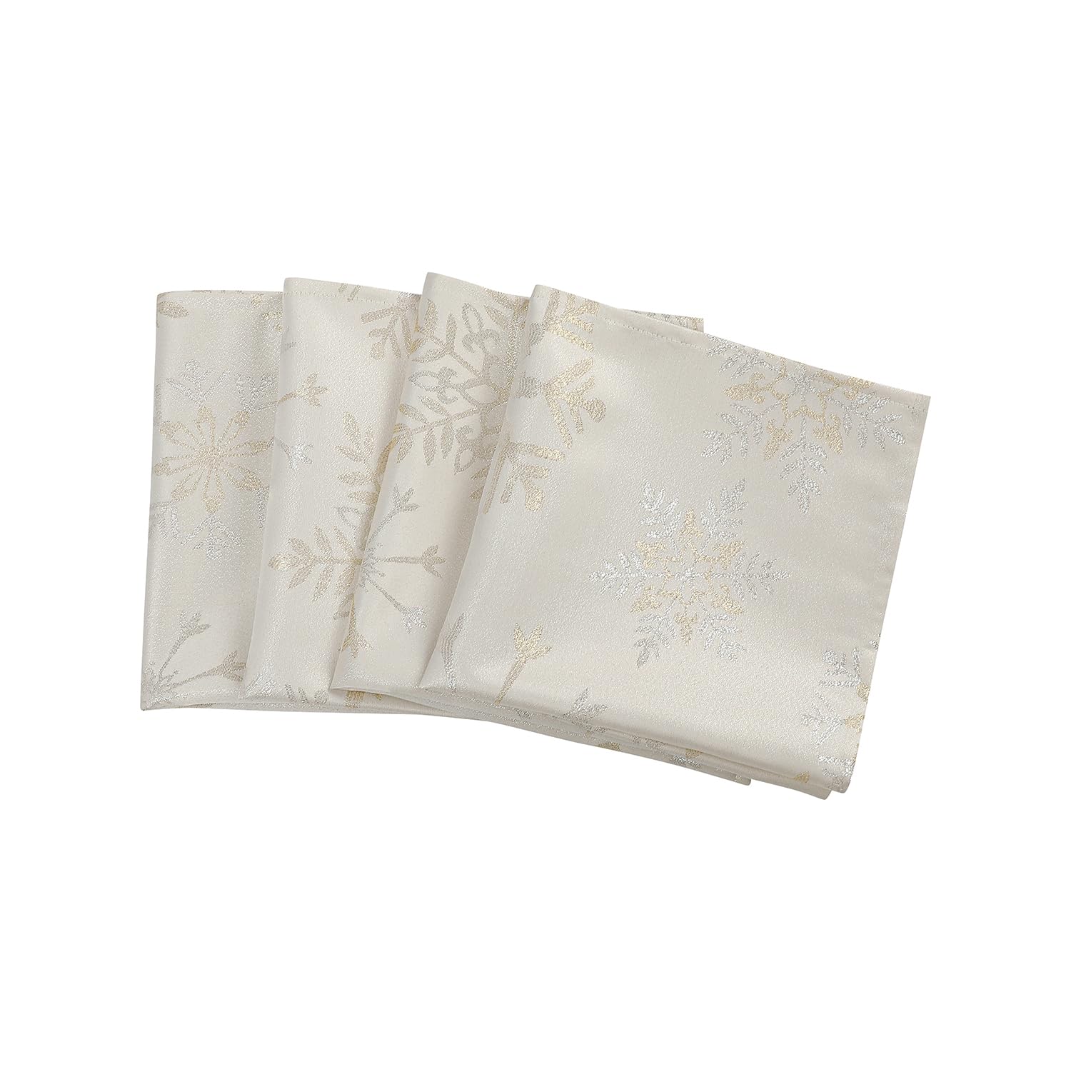 Randall Christmas Snowflake Napkins in metallic jacquard showcase premium sparkle for festive tables.