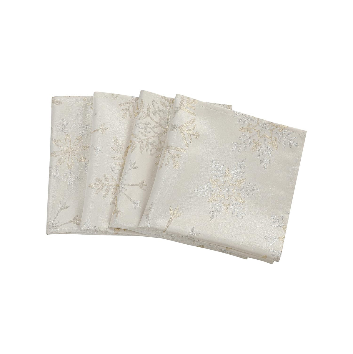 Randall Christmas Snowflake Napkins in metallic jacquard showcase premium sparkle for festive tables.