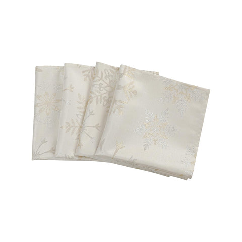 Randall Christmas Snowflake Napkins in metallic jacquard showcase premium sparkle for festive tables.