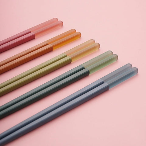 Random Mood chopsticks in ice fog sky color with elegant design for Asian cuisines