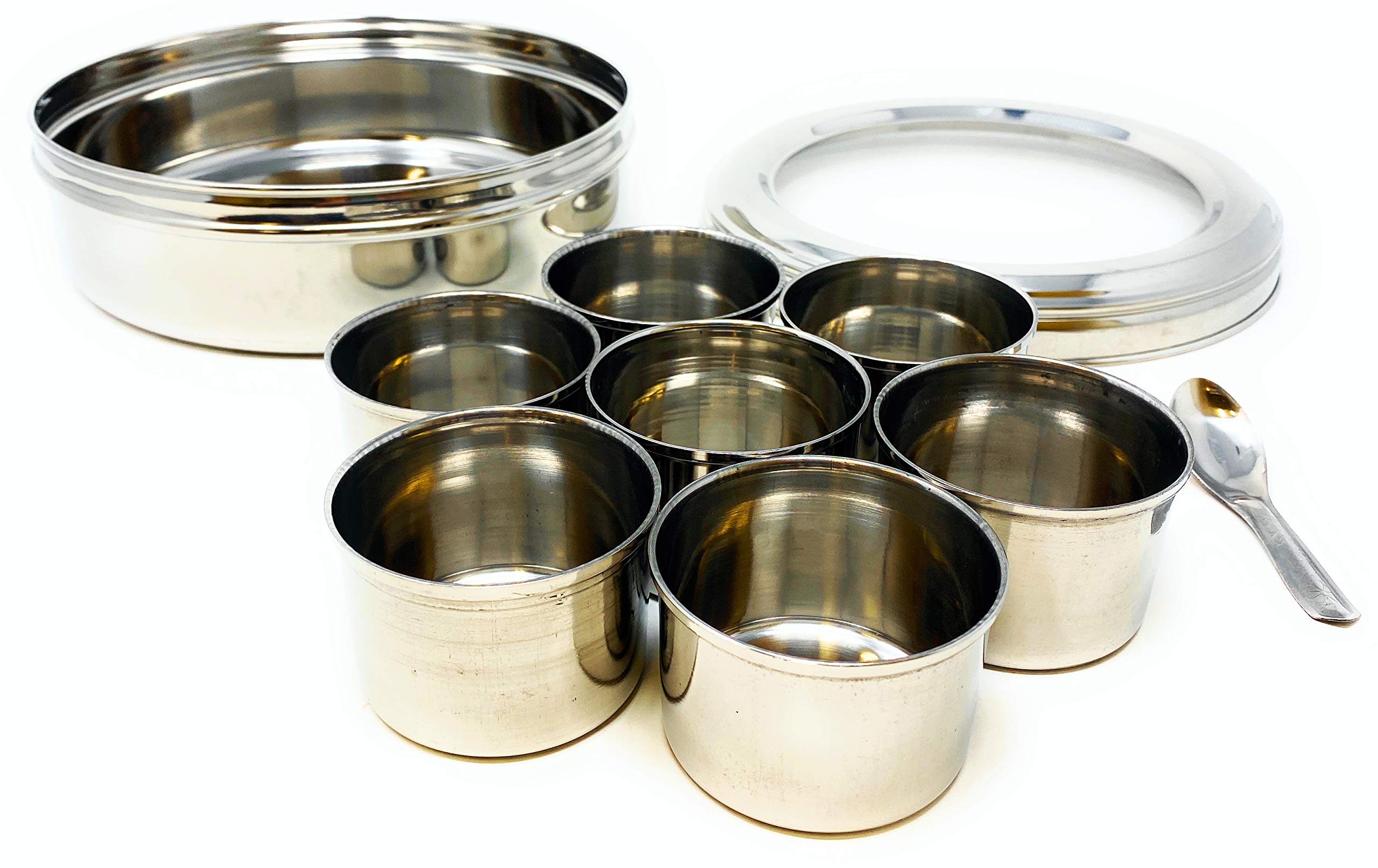 Rani Spice Box transparent top lets you identify spices quickly.