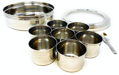 Rani Spice Box transparent top lets you identify spices quickly.