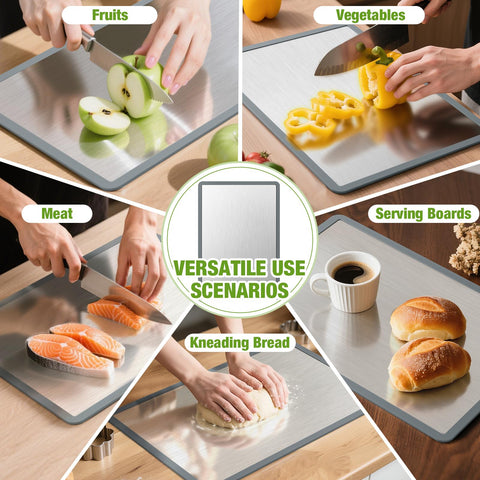 RAOOKIF 15x11 inch cutting board offers ample space for meats and vegetables.