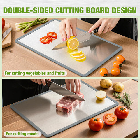 RAOOKIF double-sided hygienic cutting board supports separate meat and produce prep.