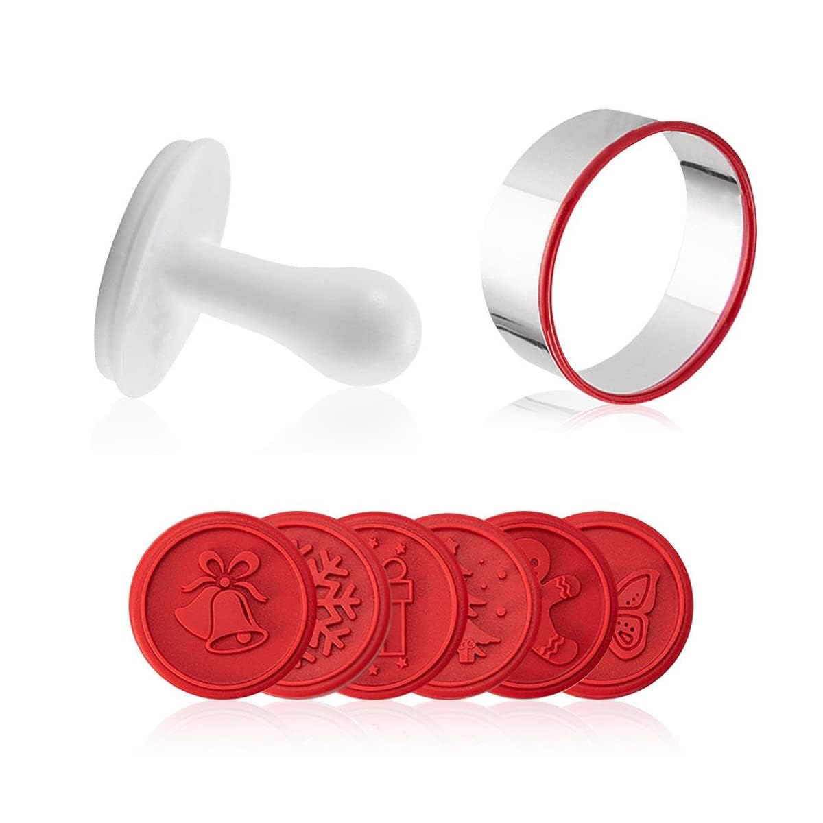 Rarest silicone cookie stamps close-up showing flexible, nonstick surface.